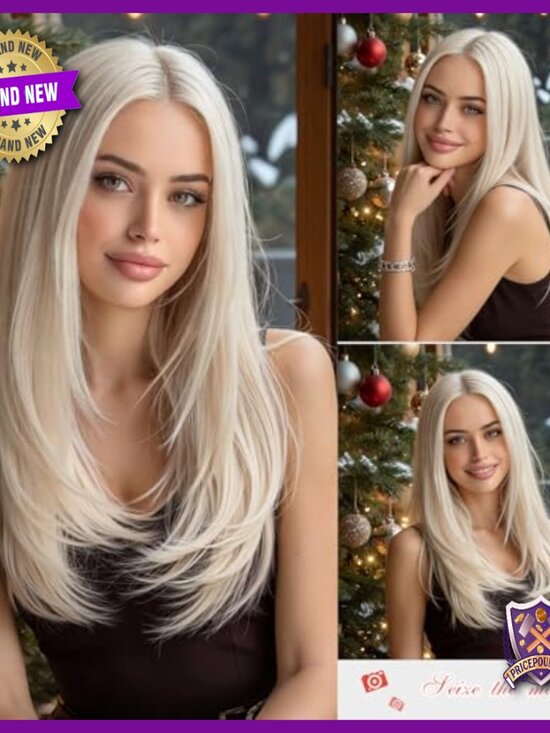 22 Inch Straight Synthetic Lace Front Wig Glueless Heat Resistant Adjustable main image 5